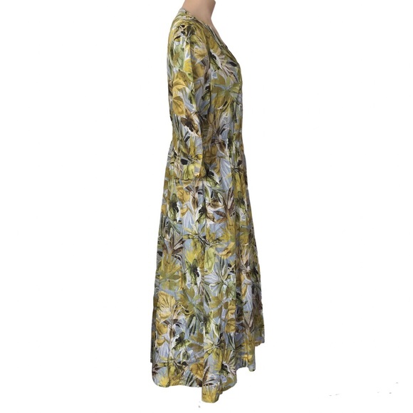 🌿 DAVID LAWRENCE 🌿women’s multicoloured floral midi dress puff sleeves size 10 - Picture 7 of 12